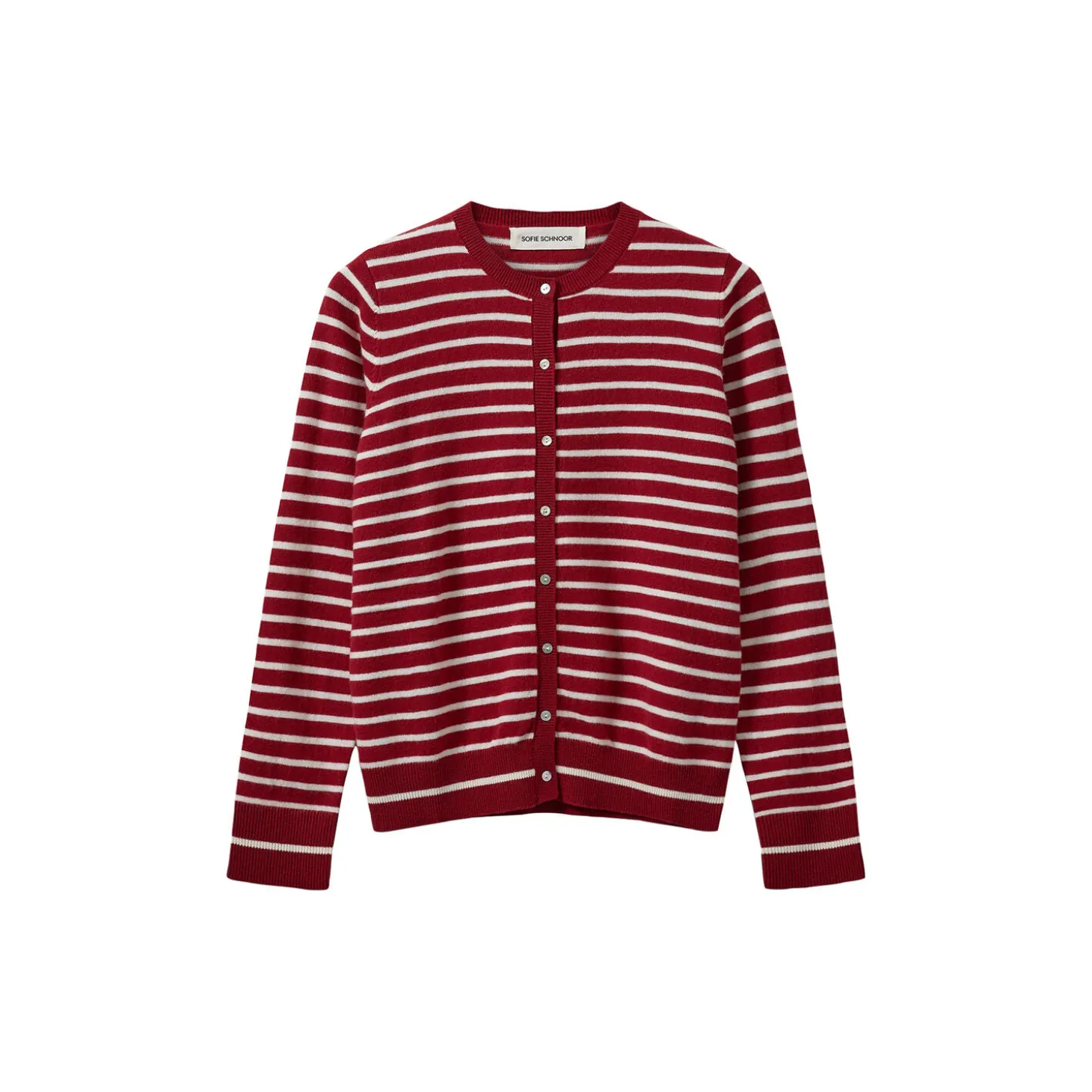 Cardigan, red striped