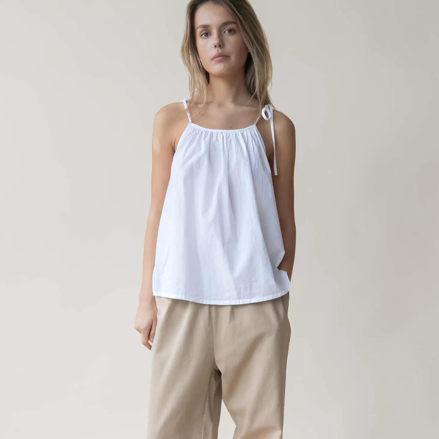 Carla bukser, sand beige