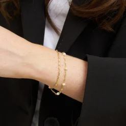Carmen chain armbånd, guldbelagt