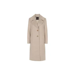 Cashmere Coat W Clareta Belt Midi, champagne beige