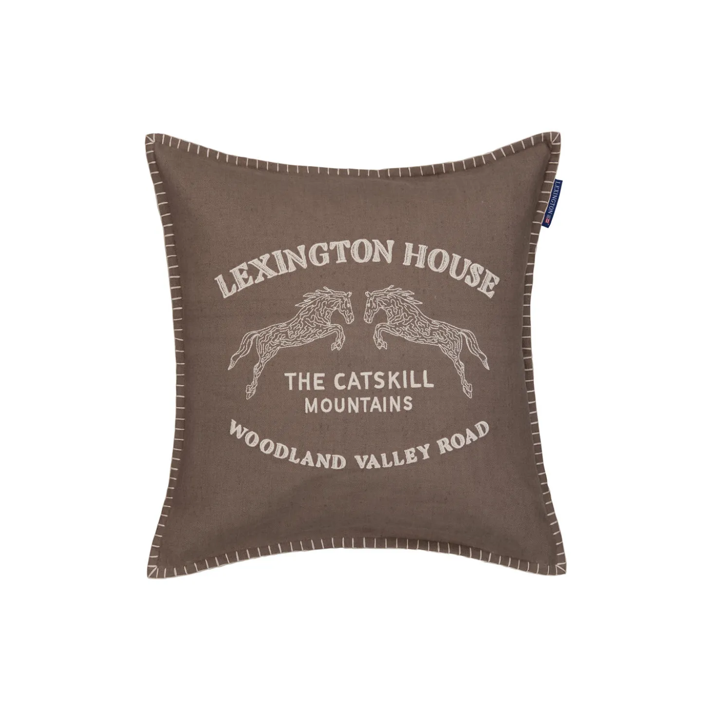 Catskills Logo Pillow Cover, stone/lt beige