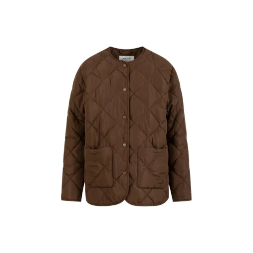 CC Heart ASTA quilted loose jacket, chocolate brown