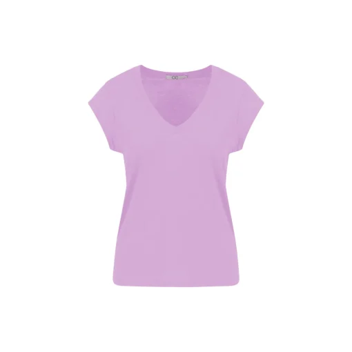 CC Heart Basic V-neck T-shirt, lavender