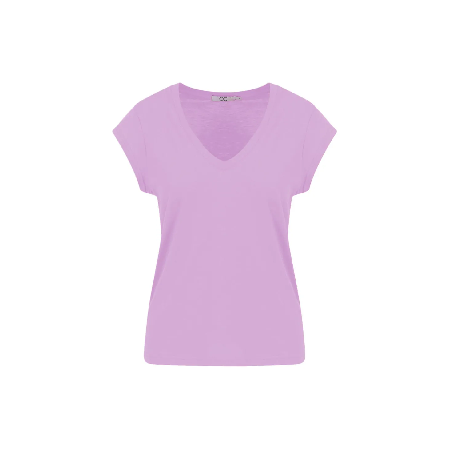 CC Heart Basic V-neck T-shirt, lavender