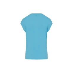 CC Heart Basic V-neck T-shirt, aqua blue