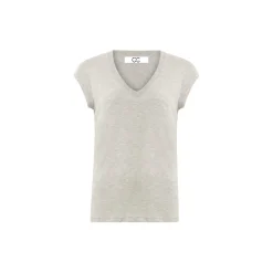 CC Heart Basic V-neck T-shirt, light grey melange