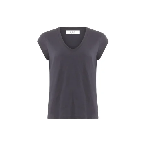 CC Heart Basic V-neck T-shirt, night sky blue
