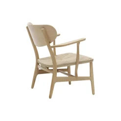CH22 loungestol, hvidolieret eg/natur