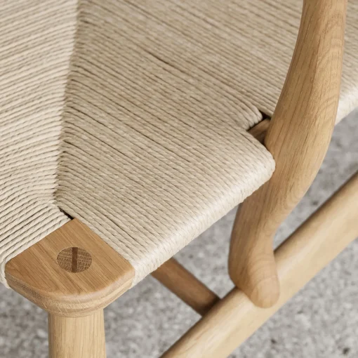 CH22 loungestol, olieret teak/eg/natur