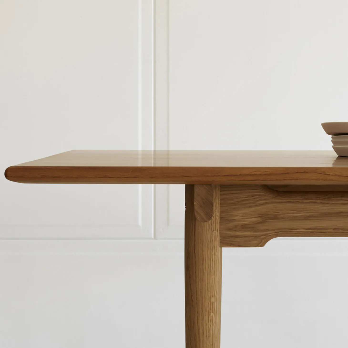 CH327 spisebord, olieret teak/olieret eg