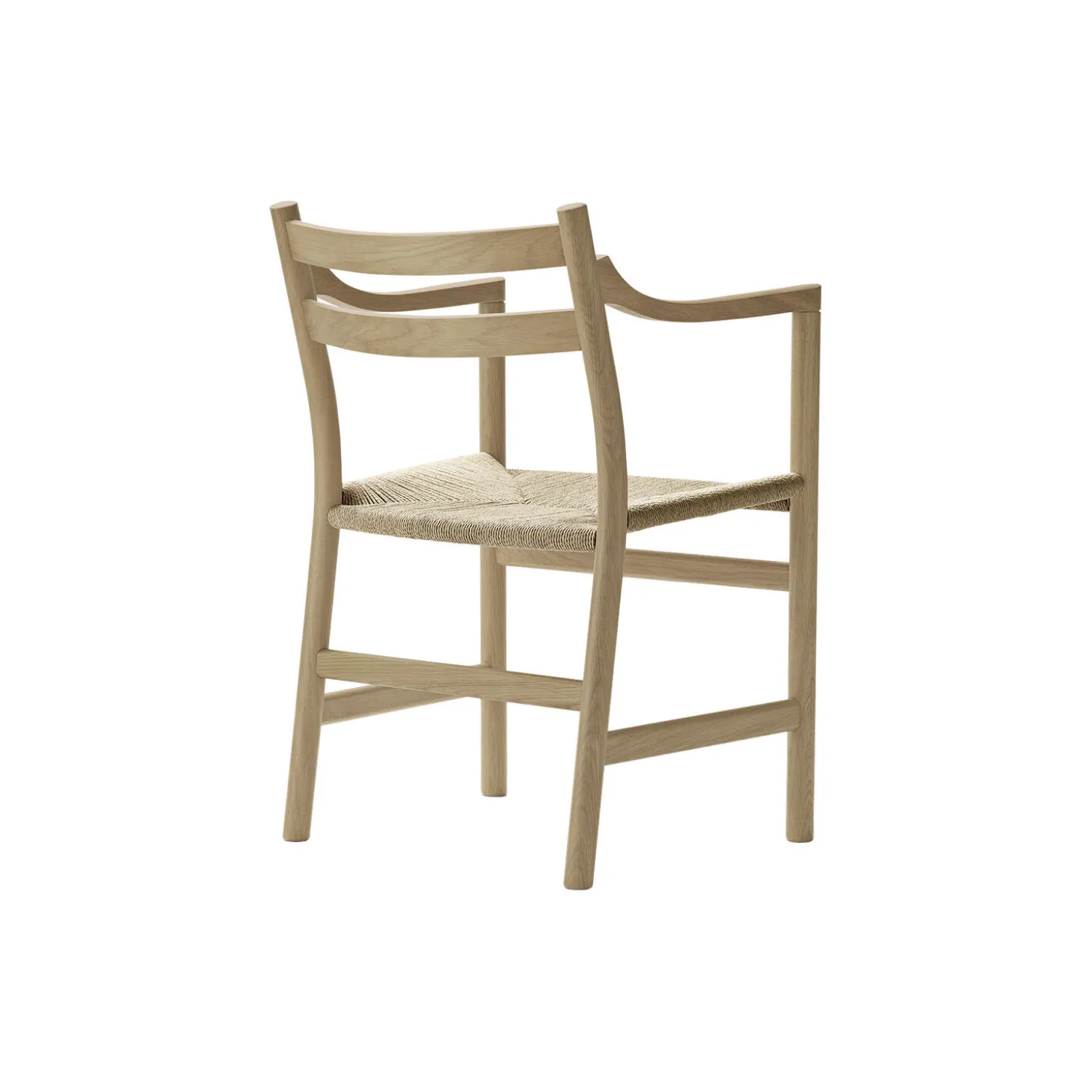 CH46 spisebordsstol, hvidolieret eg/natur