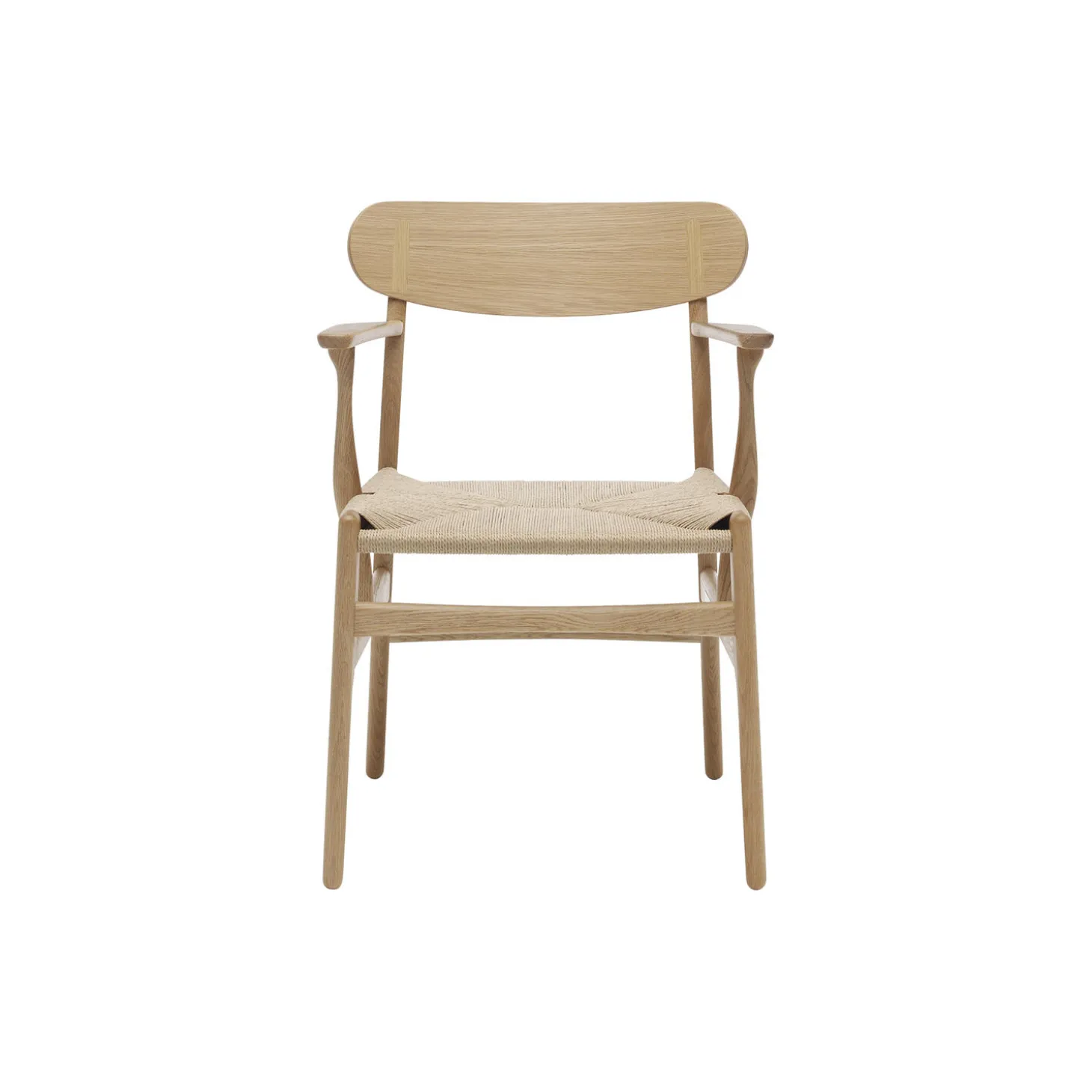 CH26 spisebordsstol, hvidolieret eg/natur