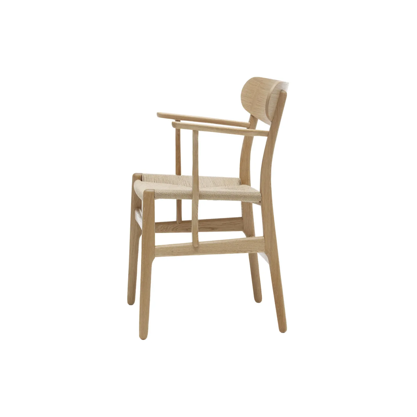 CH26 spisebordsstol, hvidolieret eg/natur