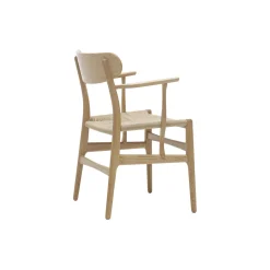 CH26 spisebordsstol, hvidolieret eg/natur