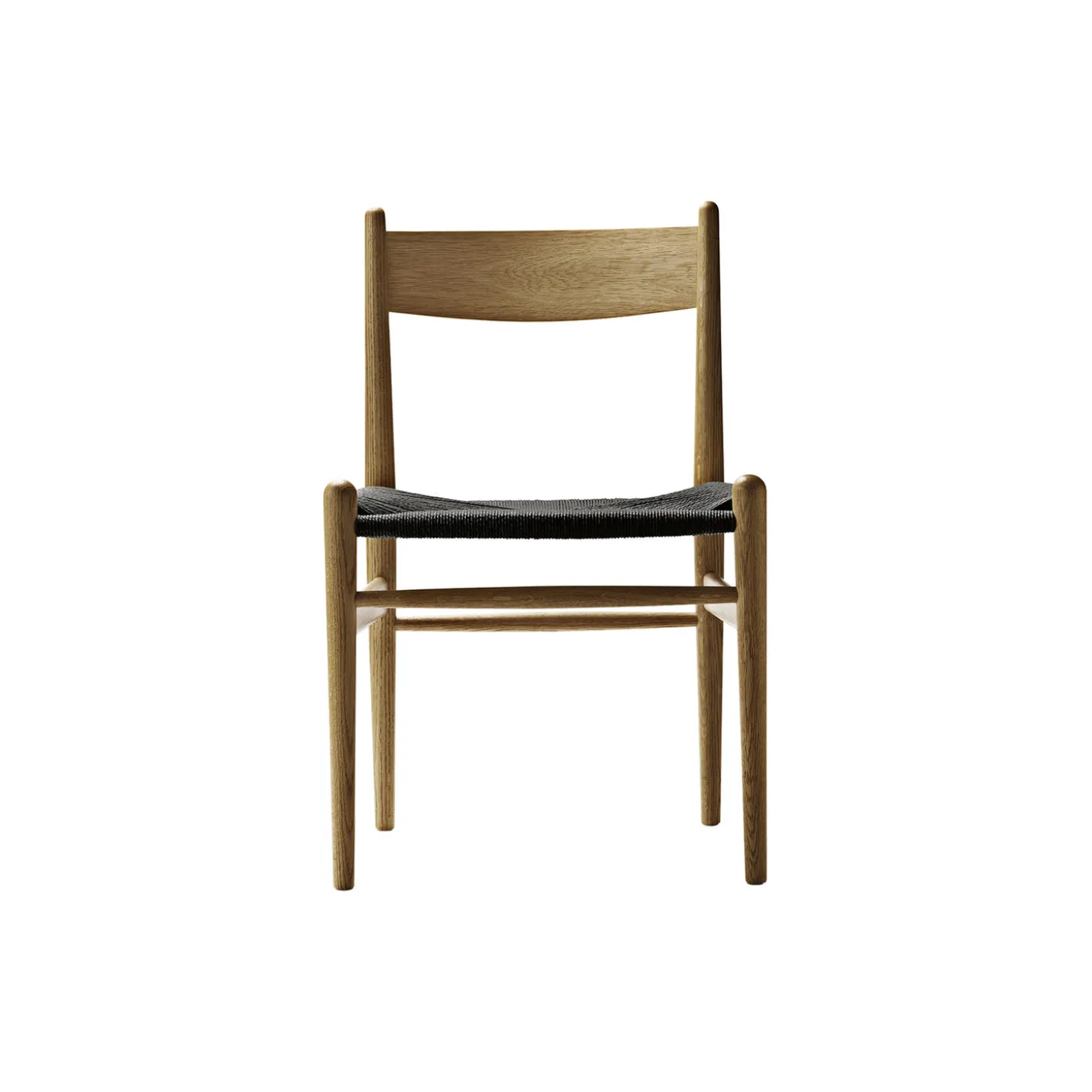 CH36 spisebordsstol, sæbebehandlet eg/sort