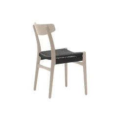 CH23 spisebordsstol, sæbebehandlet eg/sort