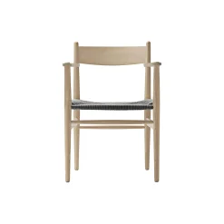 CH37 spisebordsstol, sæbebehandlet eg/sort