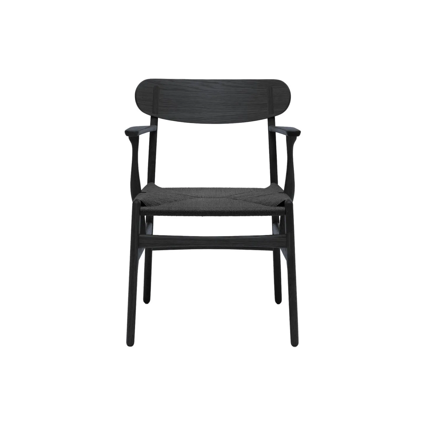 CH26 spisebordsstol, sortlakeret eg/sort