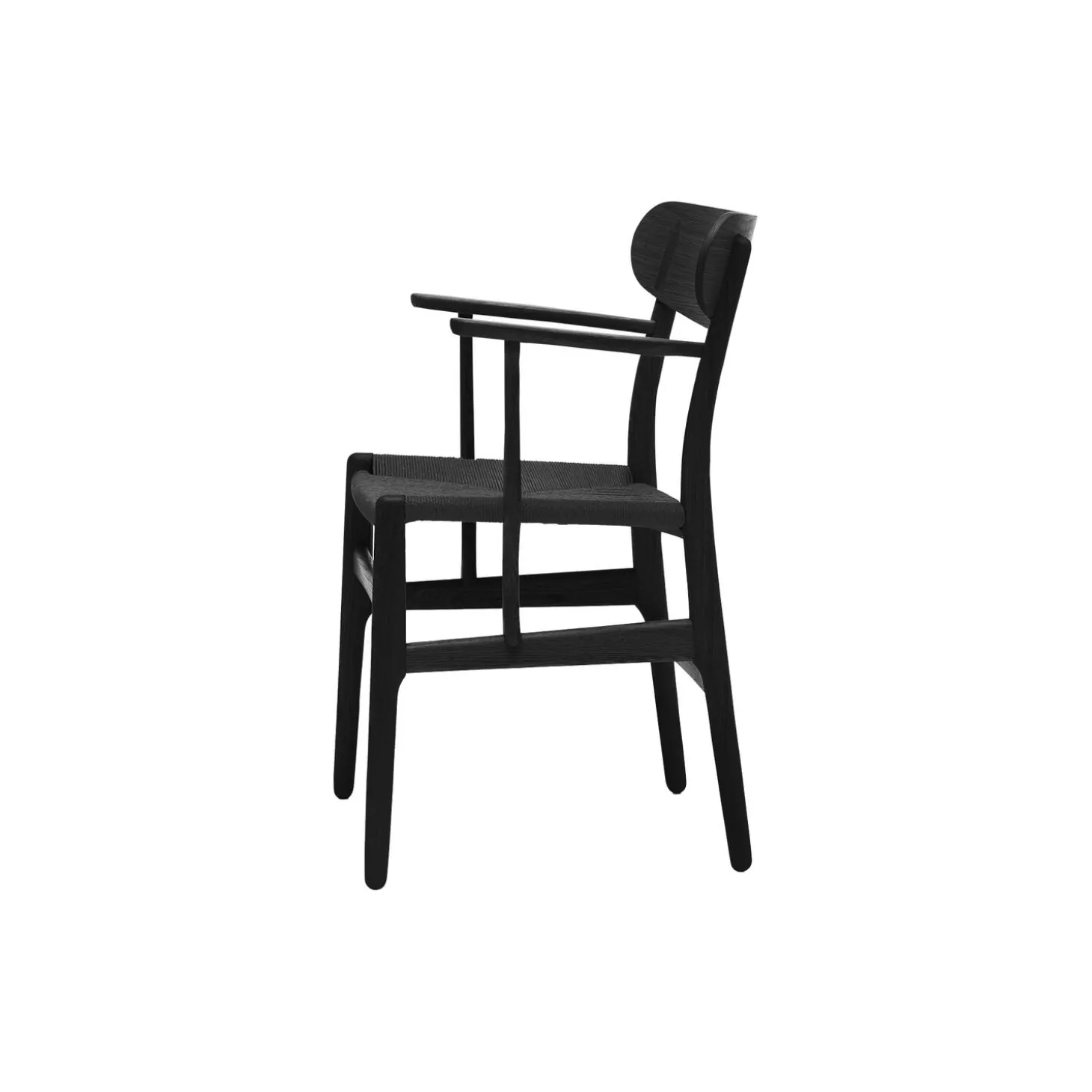 CH26 spisebordsstol, sortlakeret eg/sort