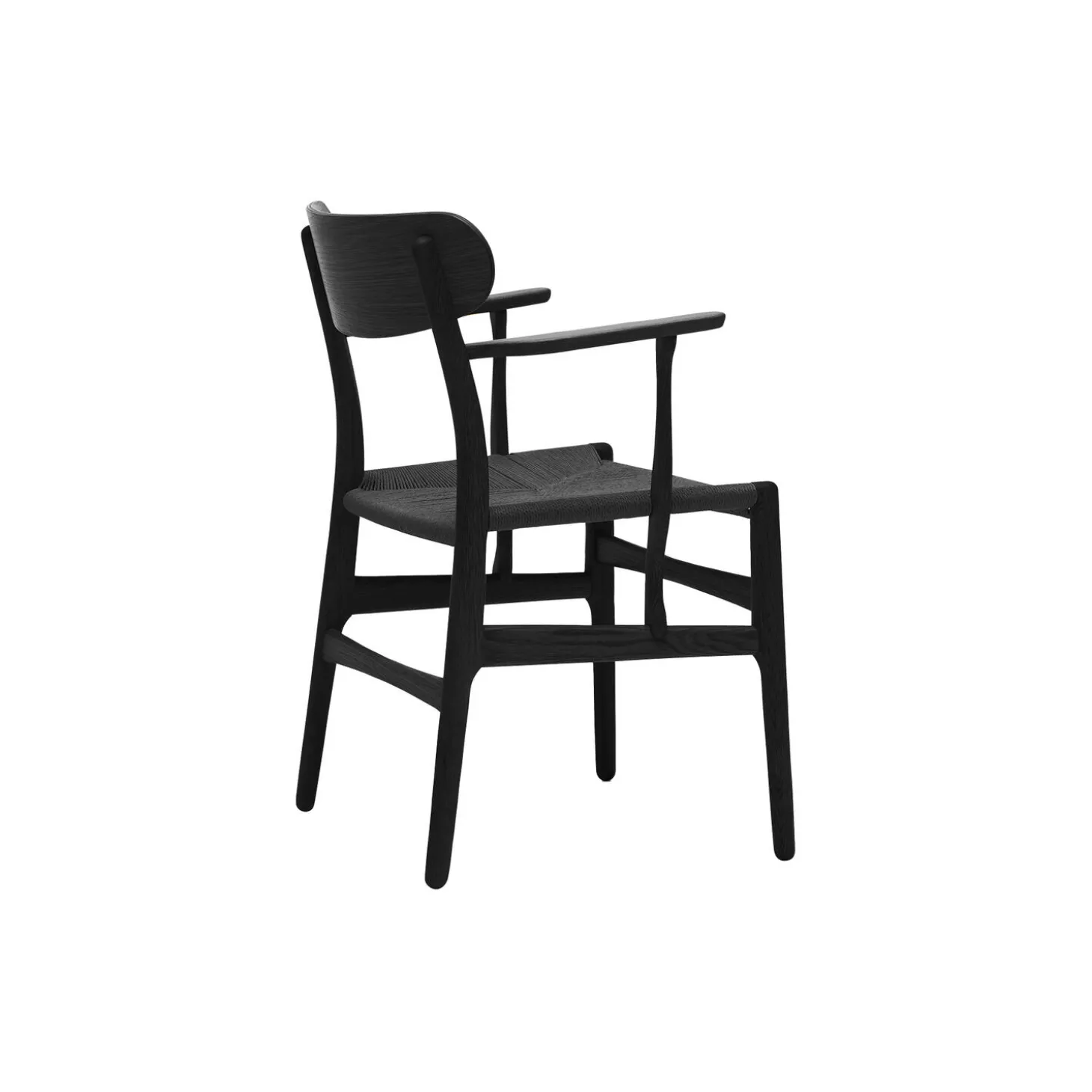 CH26 spisebordsstol, sortlakeret eg/sort