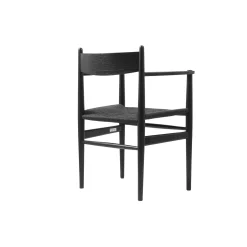 CH37 spisebordsstol, sortlakeret eg/sort