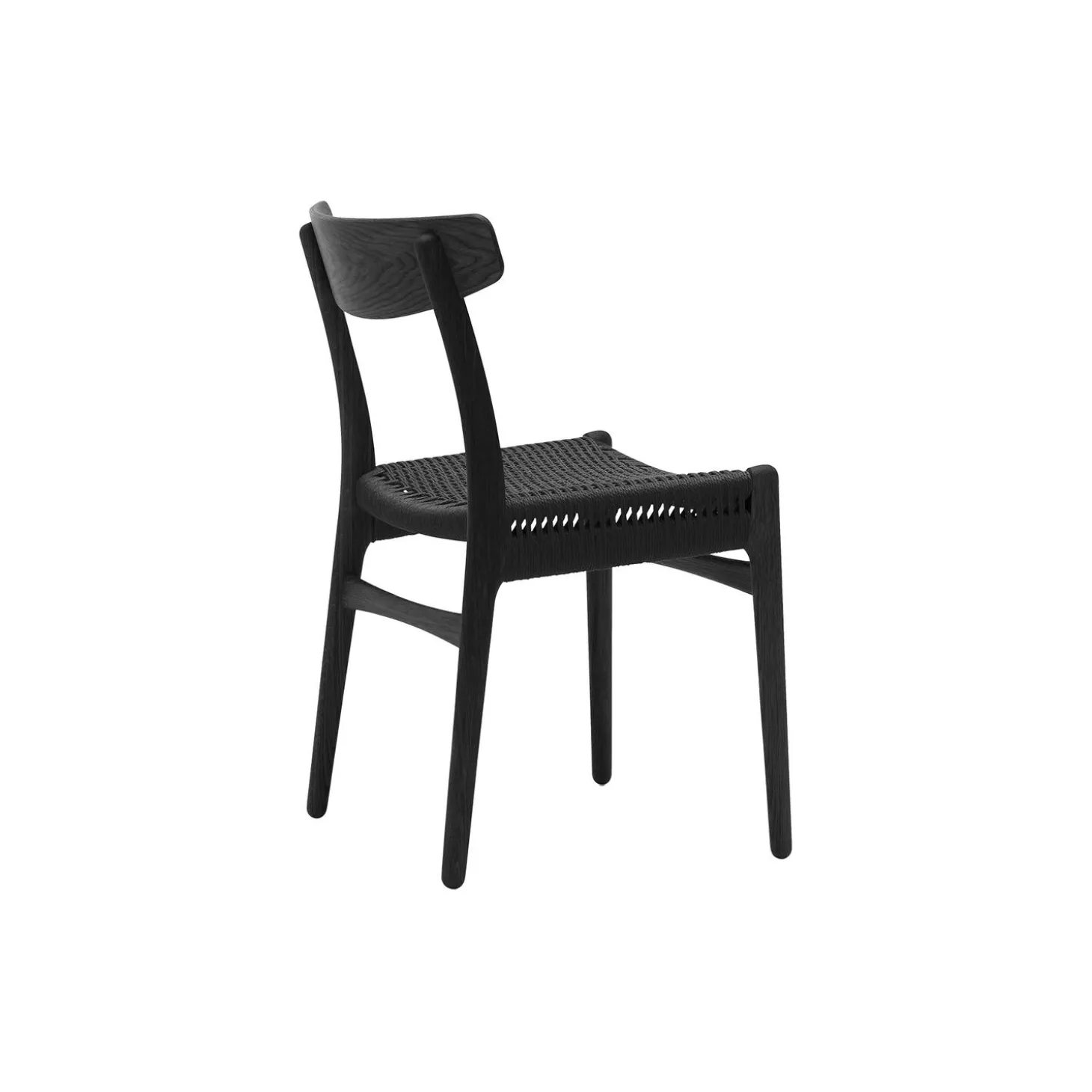 CH23 spisebordsstol, sortlakeret eg/sort