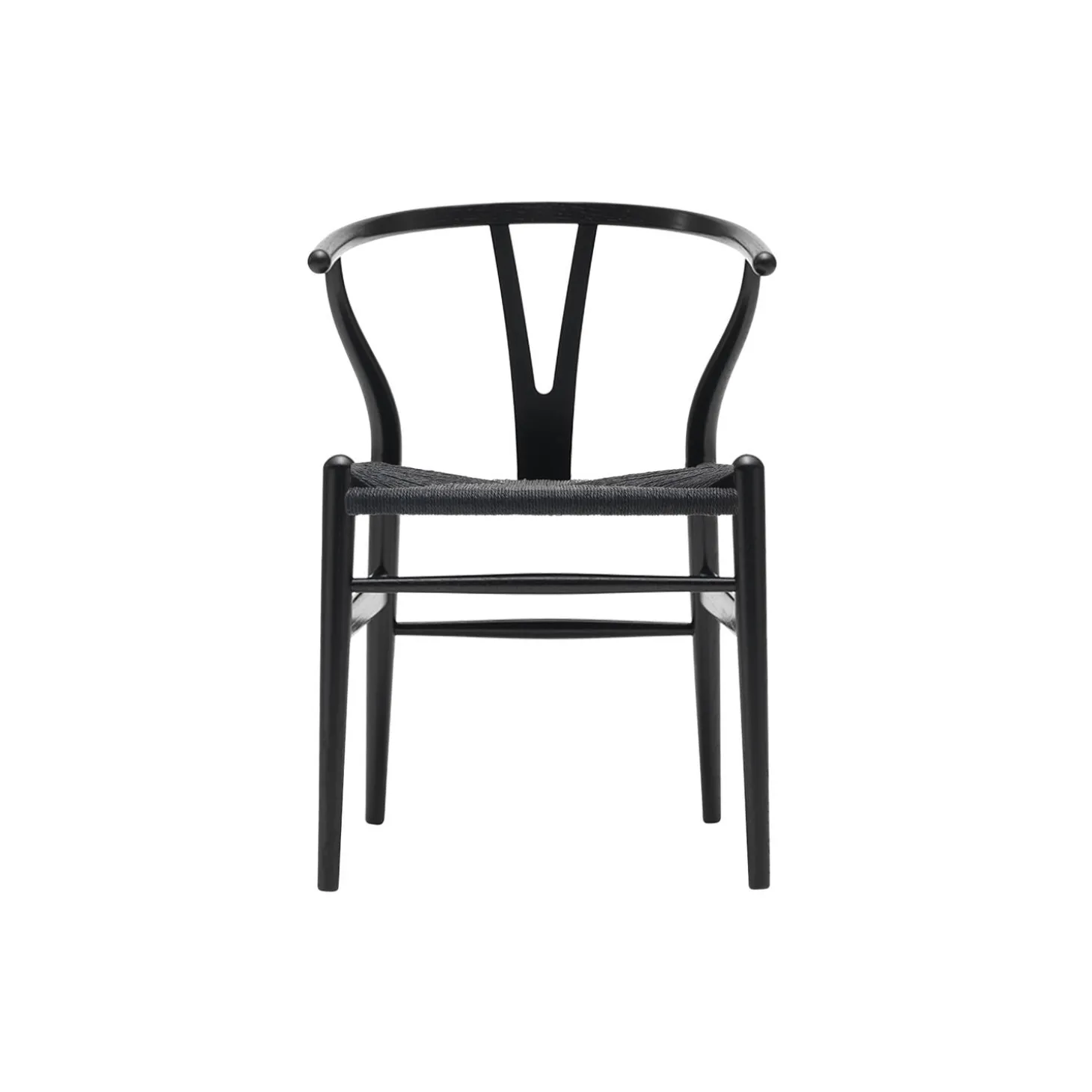 CH24 Y-stolen spisebordsstol, sortlakeret eg/sort