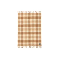 Checked Mohair Mix Throw, beige/white