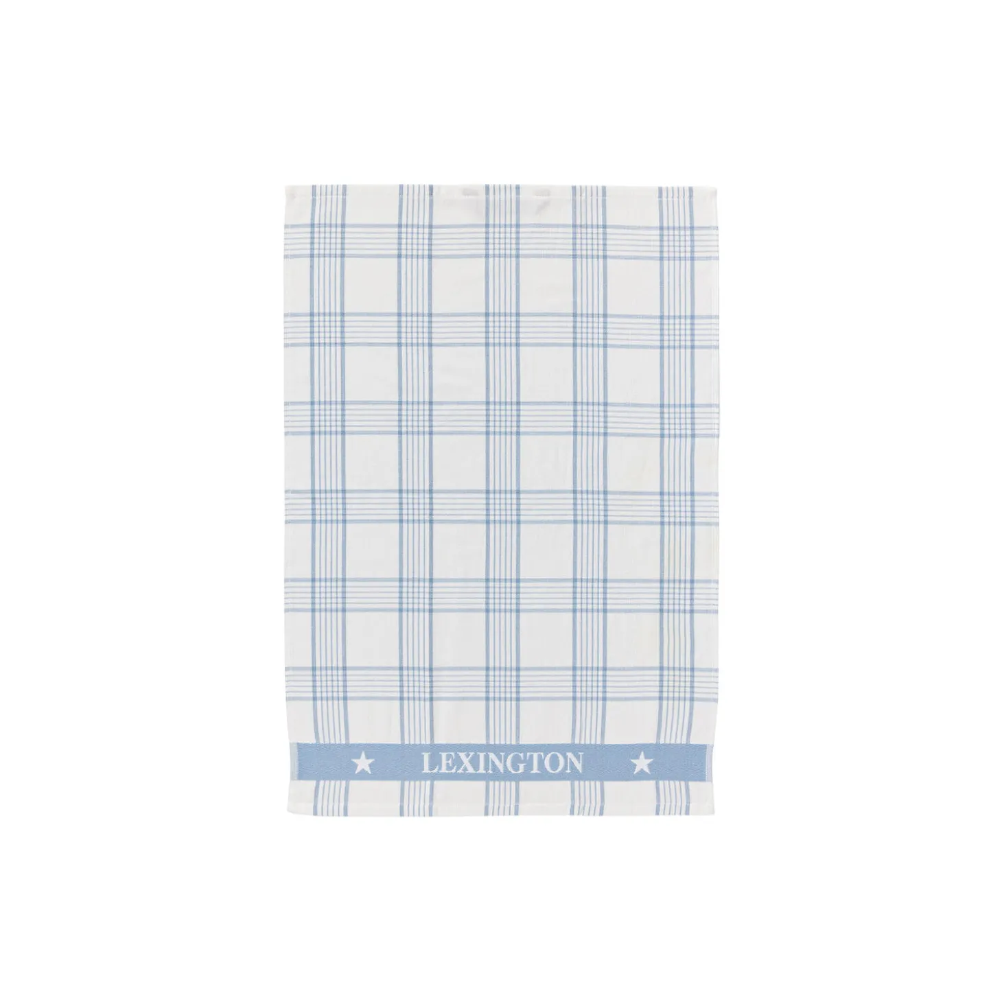 Checked Organic Cotton Terry Kitchen Towel, white/blue
