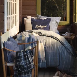 Checked Recycled Wool Throw, misty blue/beige/white