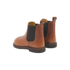 Chelsea støvle med brogue hulmønster, medium brown