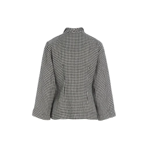 Chesu kort jakke, black/ivory pepita