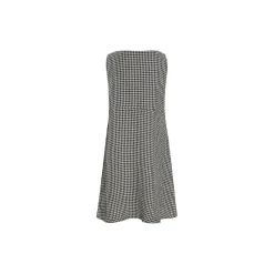 Chesu ærmeløs kjole, black/ivory pepita