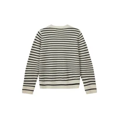 CisseSW Stripe Cardigan, black off white