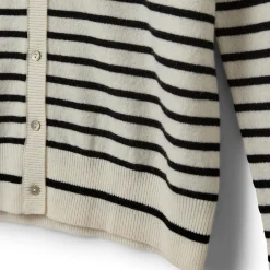 CisseSW Stripe Cardigan, black off white