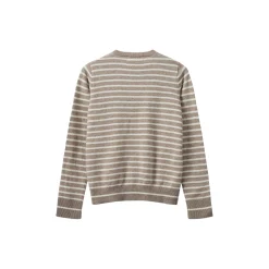 CisseSW Stripe Cardigan, light brown striped