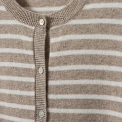 CisseSW Stripe Cardigan, light brown striped