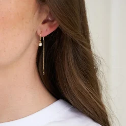 Clara chain ørering m. zirkoner, sølvbelagt