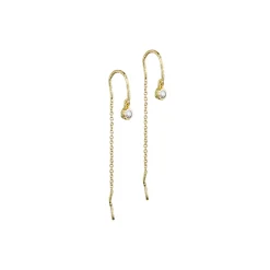 Clara chain ørering m. zirkoner, guldbelagt