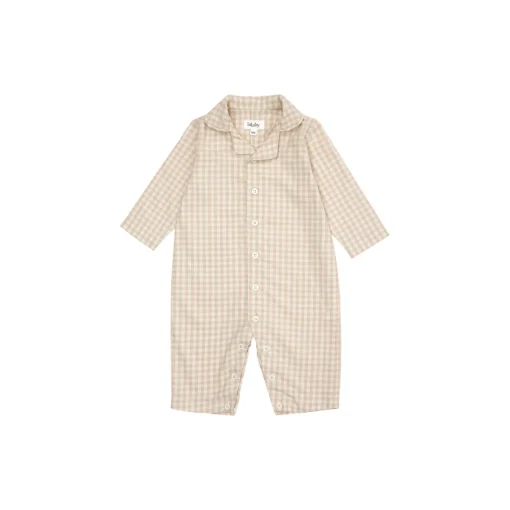 Classic PJ Suit, beige gingham