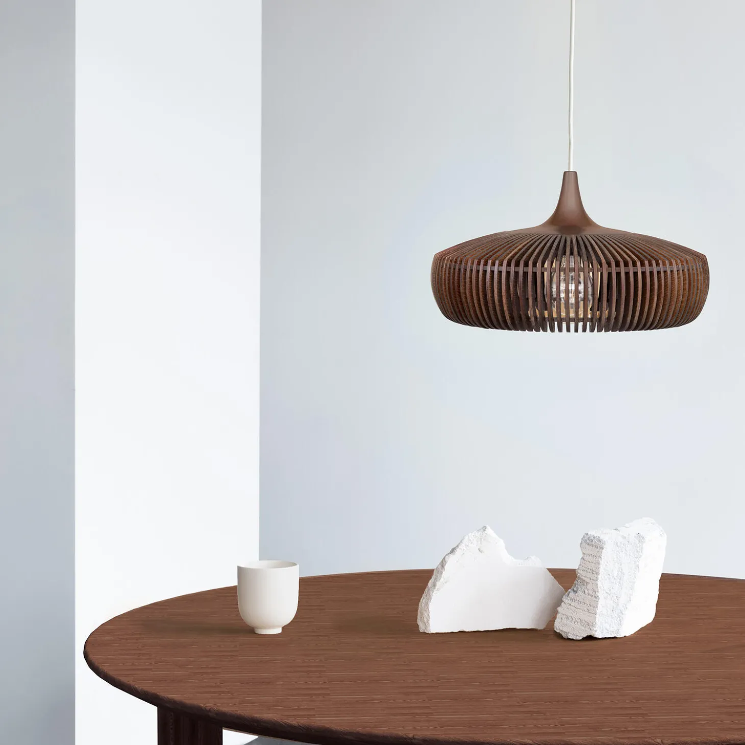 Clava Dine Wood Pendant, dark oak