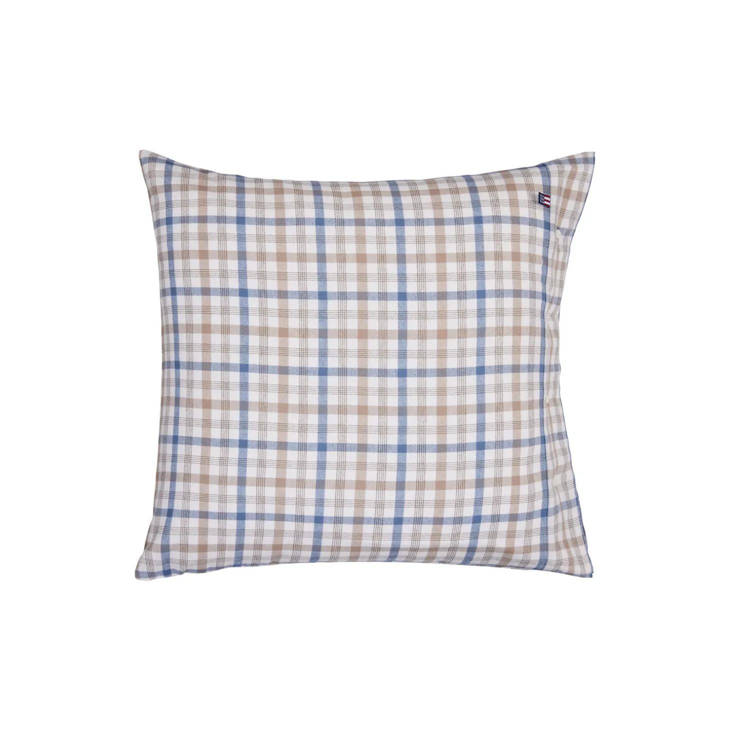 Cotton Flannel Pillowcase, misty blue/beige/white