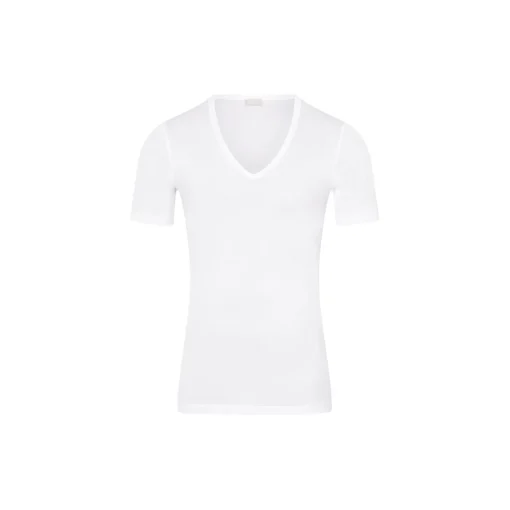 Cotton Pure SS Shirt V-Neck, white