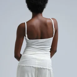 Cotton Spaghetti Top, off-white