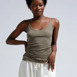 Cotton Spaghetti Top, tea leaf