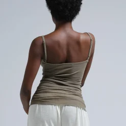 Cotton Spaghetti Top, tea leaf