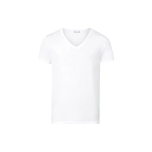 Cotton Superior SS Shirt V-Neck, white