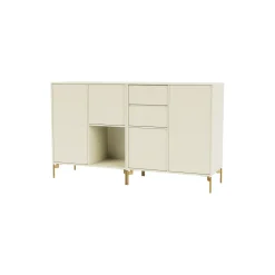 COUPLE bred skænk med ben i messing, 150 vanilla