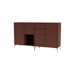 COUPLE bred skænk med ben i krom, 155 masala