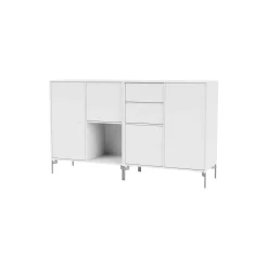 COUPLE bred skænk med ben i krom, 38 snow